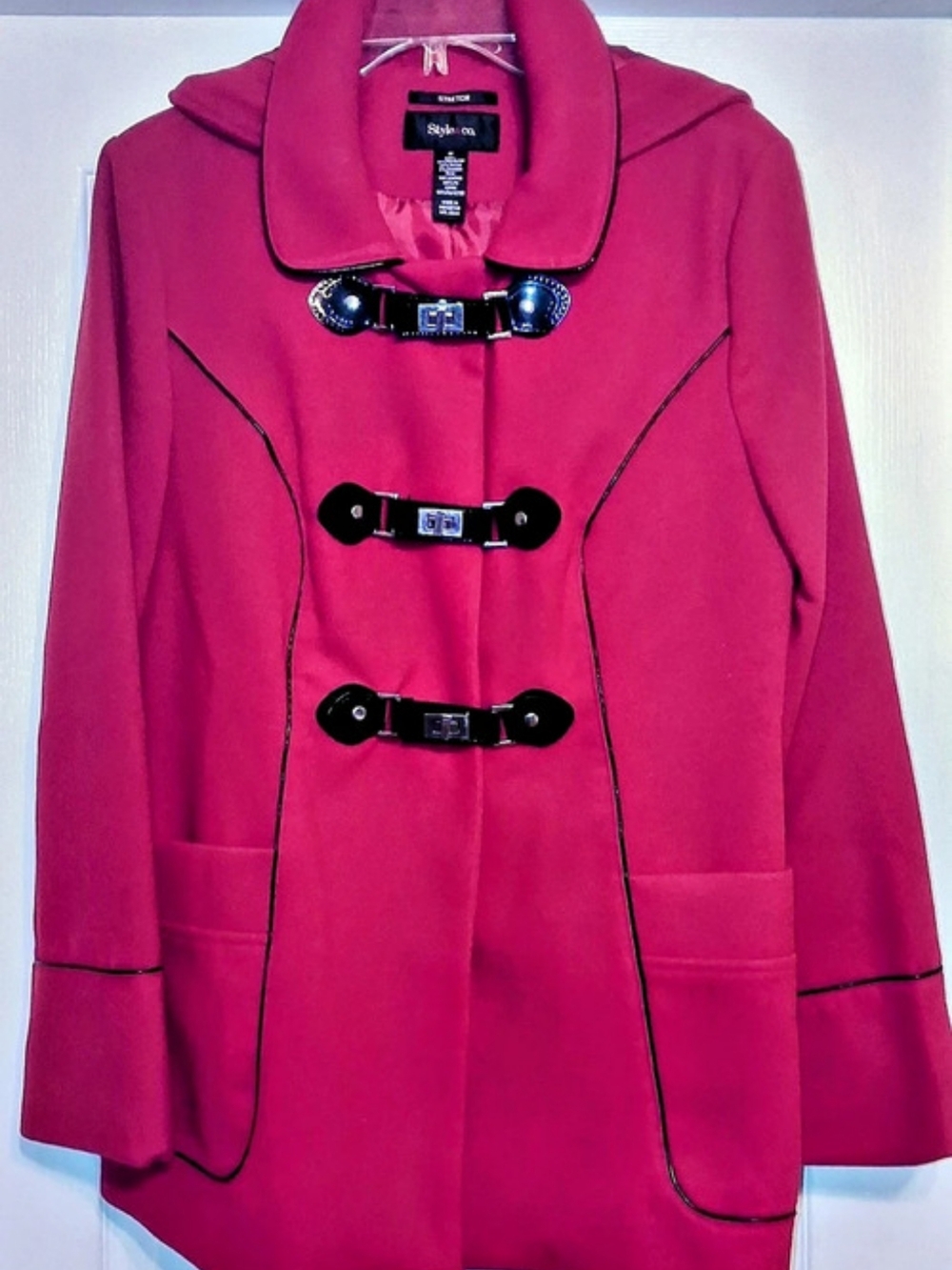 Style&co. Toggle Coat in Red Size Medium New